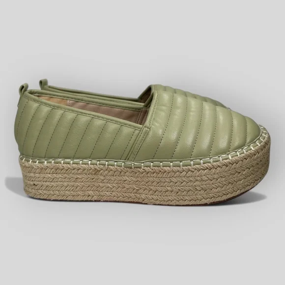 ASOS Quilted Green Platform Espadrilles Shoes US 9 EU 40 - Picture 3 of 10